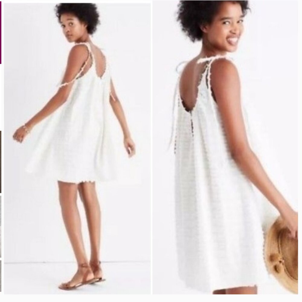 NWT Madewell Fringe Havana Sundress Cover Up Women's XS Oversized Ivory White